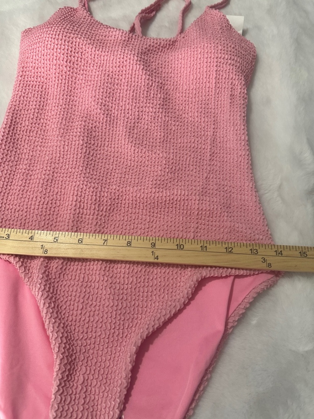Pink Textured One-Piece Swimsuit - Picture 7 of 7